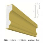 Ancadrament decorativ pentru fatada D024 din polistiren expandat laminat cu rasina, dimensiune 40x130mm, lungime 2m.