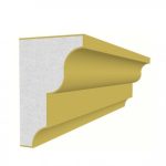 Cornisa decorativa pentru fatada DC012 din polistiren expandat laminat cu rasina, dimensiune 90x140mm, lungime 2m.