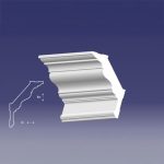 Bagheta decorativa de colt de culoare alba, DCE-34, dimensiune h=170 x l=125, lungime 2ml