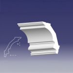 Bagheta decorativa de colt de culoare alba, DCE-35, dimensiune h=170 x l=145, lungime 2ml