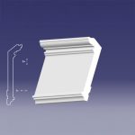Bagheta decorativa de colt de culoare alba, DCE-36, dimensiune h=220 x l=55, lungime 2ml